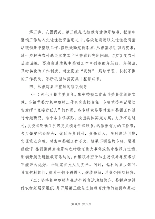 集中整顿农村后进党组织工作方案 (5).docx