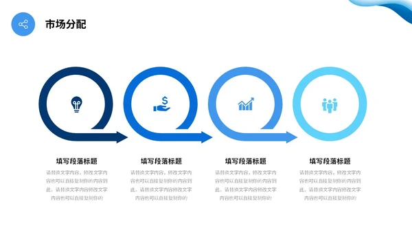 蓝色渐变简约流体翻转形状公司简介产品介绍PPT公司介绍