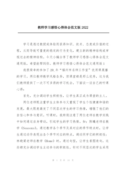 教师学习感悟心得体会范文版2022.docx