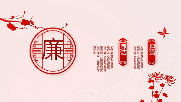 简约红色党支部党建述职报告动态PPT