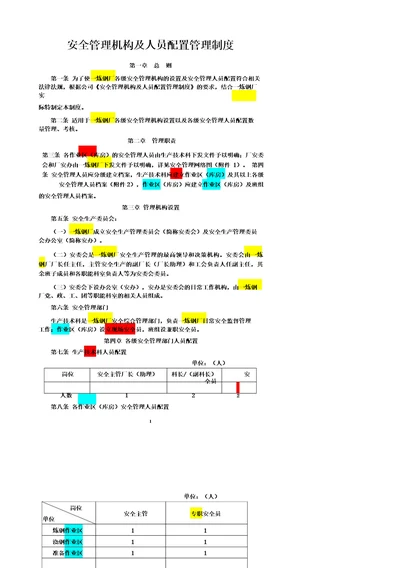 3机构及人员配置管理制度