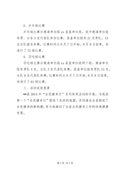 县开展全民健身活动工作汇报.docx