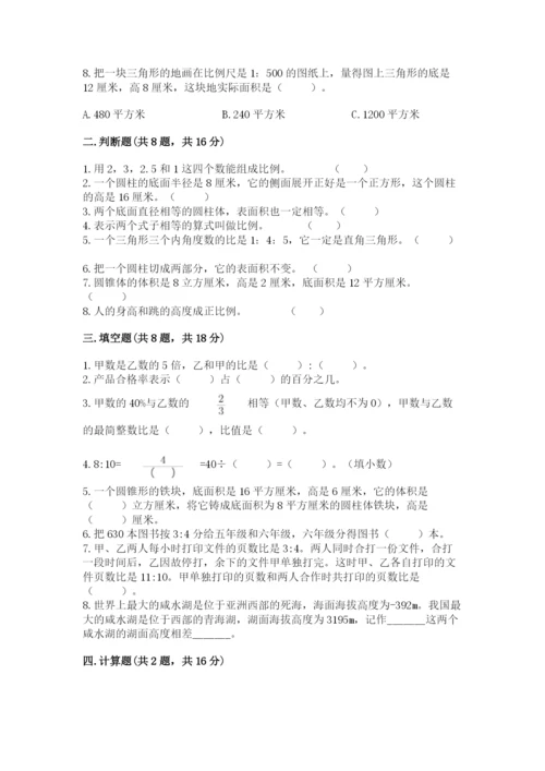 小升初六年级期末测试卷及完整答案【典优】.docx