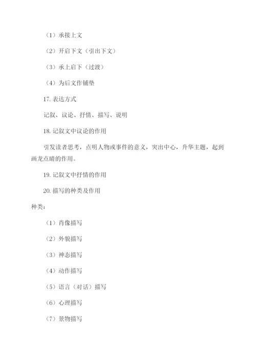 初中语文复习知识点总结范文.docx