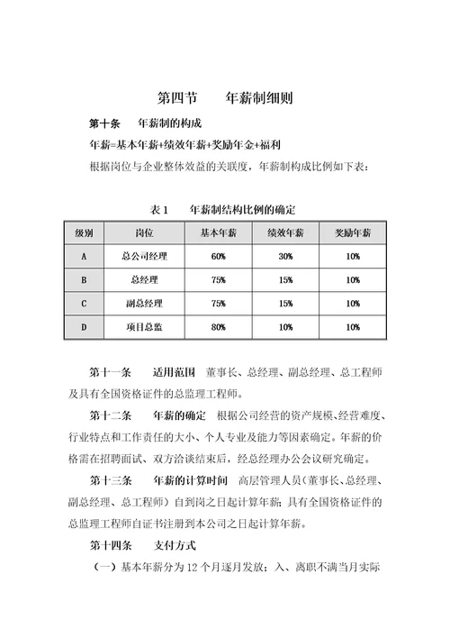 xx工程建设监理公司薪酬管理制度