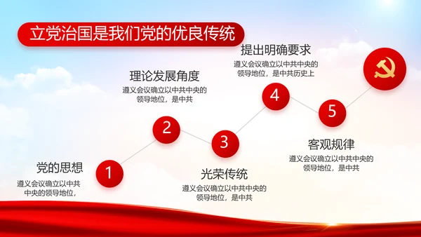 红色大气党建党支部年终工作总结PPT