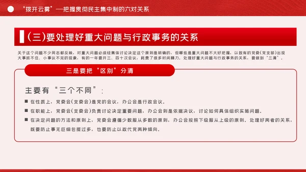 全面提升民主集中制贯彻落实质量党课PPT