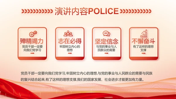 红色大气警察公安表彰大会动态PPT模板