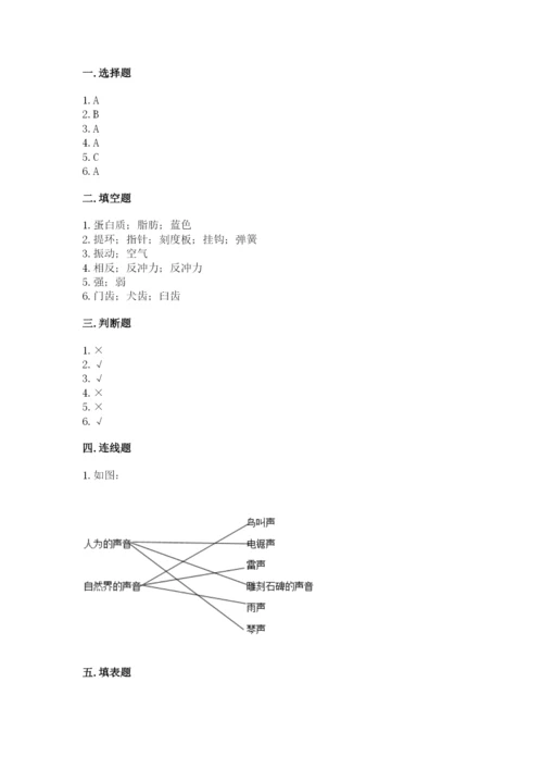 教科版四年级上册科学期末测试卷精品（夺分金卷）.docx