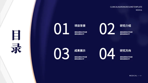 深蓝几何风临床医疗护理知识PPT模板