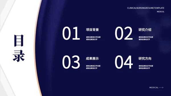 深蓝几何风临床医疗护理知识PPT模板