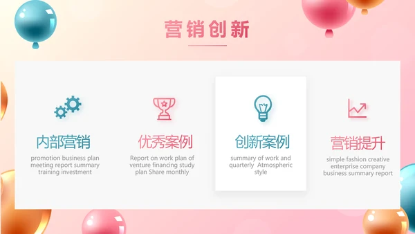 唯美气球活动营销方案销售策划动态PPT模板