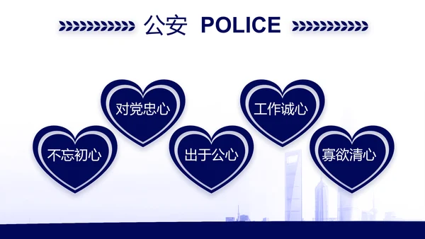 蓝色公安机关工作汇报动态PPT模板