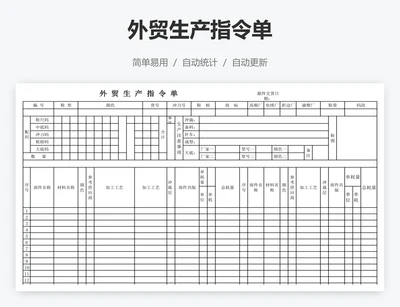 外贸生产指令单