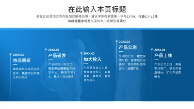 项目进展-蓝色简约风5项时间轴