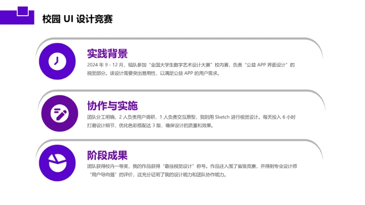 紫色简约视觉传达与设计专业大学生职业生涯规划发展展示PPT