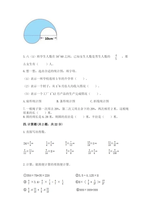 人教版小学六年级上册数学期末测试卷（考点提分）.docx