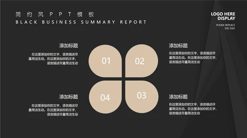酷黑商务风总结汇报PPT模板