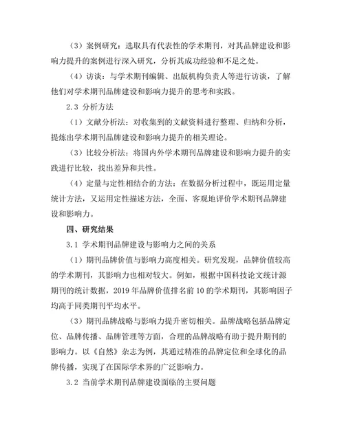 学术期刊的品牌建设与影响力