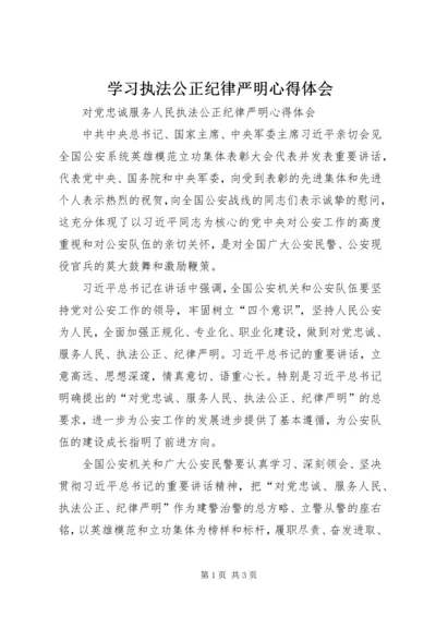 学习执法公正纪律严明心得体会 (3).docx