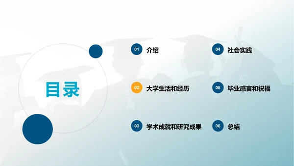 蓝色简约大学毕业相册PPT模板
