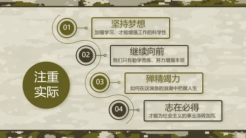 迷彩风部队军事工作总结汇报动态PPT