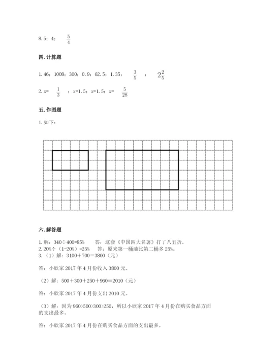 天津市宝坻区六年级下册数学期末测试卷及参考答案.docx