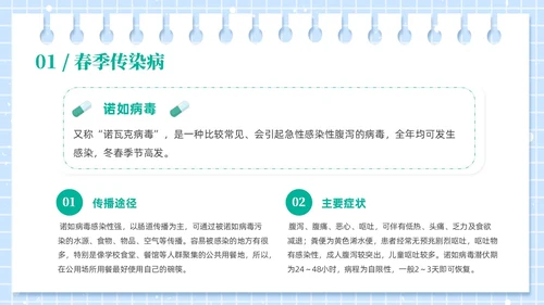 绿色插画风春季传染病预防ppt课件