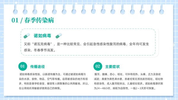 绿色插画风春季传染病预防ppt课件