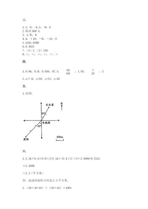 小学数学六年级下册竞赛试题及参考答案【轻巧夺冠】.docx