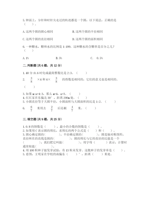 小学数学六年级上册期末测试卷含完整答案（全国通用）.docx