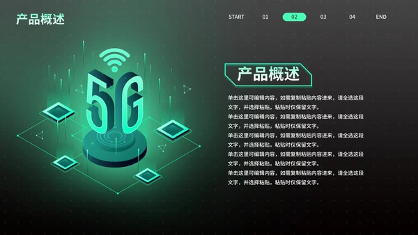 黑绿高级科技风5G赋能企业产品介绍PPT模板
