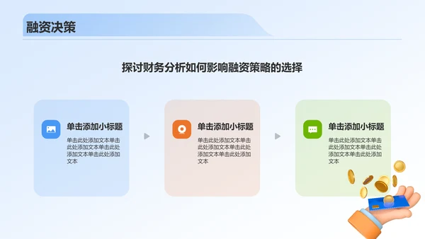 蓝色3D风财务分析报告PPT模板