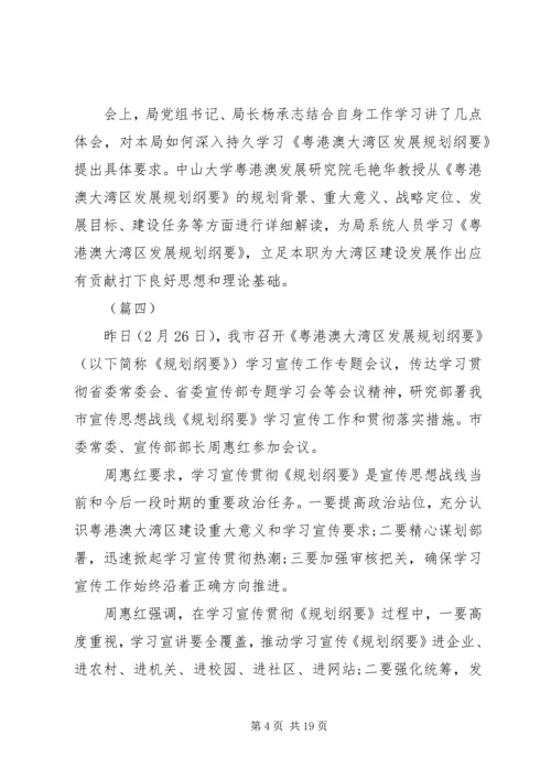 贯彻落实粤港澳大湾区发展规划纲要宣传情况通讯15篇_1.docx