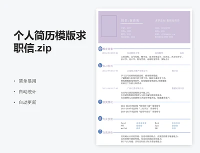 个人简历模版求职信.zip