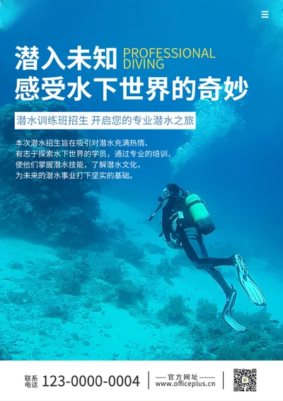 12潜水水底世界探索旅游海报