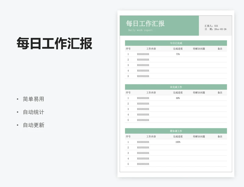 每日工作汇报