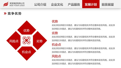 红色简约企业宣传企业简介公司简介PPT模板