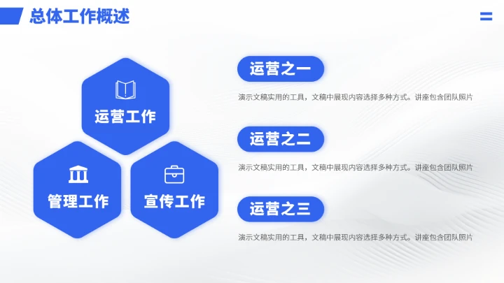 蓝色高端年终总结工作汇报PPT模板