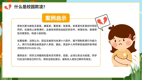 卡通防校园欺凌主题教育PPT模板