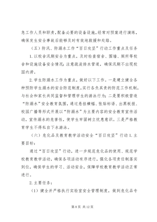 西王庄乡教委校园安全百日攻坚行动实施方案.docx