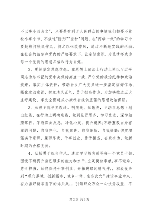 学习两学一做心得例文.docx