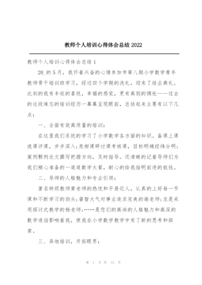 教师个人培训心得体会总结2022.docx