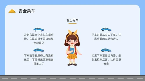 卡通简约幼儿园交通安全主题班会PPT课件全国交通安全日
