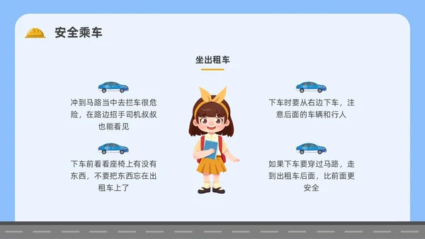 卡通简约幼儿园交通安全主题班会PPT课件全国交通安全日