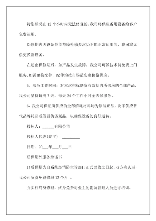 质保期外服务承诺书