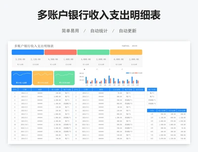 多账户银行收入支出明细表