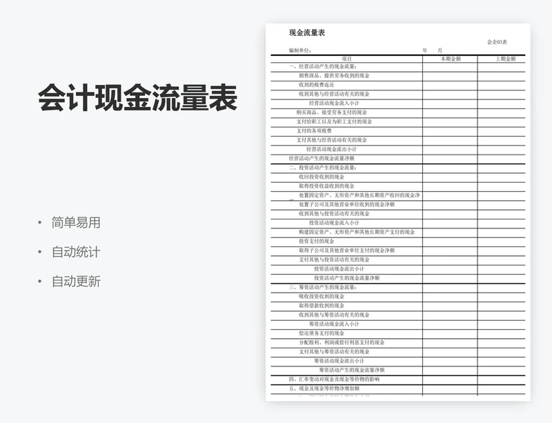 会计现金流量表