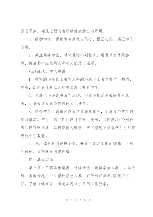 实习班主任工作计划报告.docx