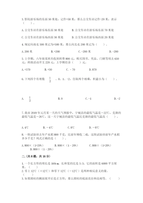 人教版六年级数学小升初试卷（全优）.docx